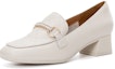 Order (W) Aokang Kasut Kulit Tumit Tebal Fesyen Slip-On Hujung Bulat 'Beige' 1224414050