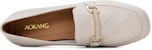 (W) Aokang Kasut Kulit Tumit Tebal Fesyen Slip-On Hujung Bulat 'Beige' 1224414050
