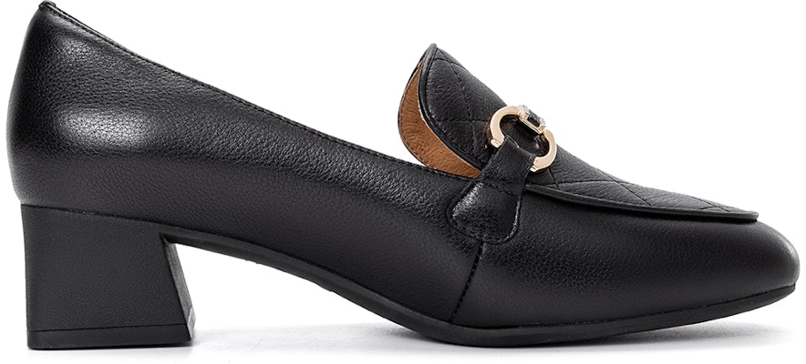 (Women) Aokang Leather Round Toe Fashion Slip-On Chunky Heel 'Black' 1224414049 Shop (Women) Aokang Leather Round Toe Fashion Slip-On Chunky Heel 'Black' 1224414049