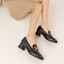 Details for (W) Aokang Kulit Sepatu Leper Tumit Tebal 'Hitam' 1224414049