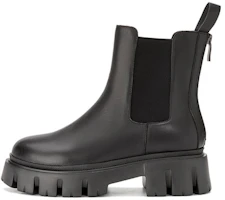 (Women) Aokang Leather Round Toe Lace-Up Mid-Calf Chelsea Boot 'Black' 1224914009 (Women) Aokang Leather Round Toe Lace-Up Mid-Calf Chelsea Boot 'Black' 1224914009