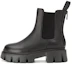 Buy (W) Aokang Leren Rondneus Vetersluiting Halfhoge Chelsea Laars ''Zwart'' 1224914009
