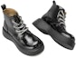 Order (W) But Aokang Round Toe Martin Kulit Tumit Tebal Pertengahan Betis 'Hitam' 1224913043