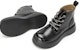 (W) But Aokang Round Toe Martin Kulit Tumit Tebal Pertengahan Betis 'Hitam' 1224913043