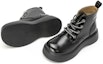 Lookbook (W) But Aokang Round Toe Martin Kulit Tumit Tebal Pertengahan Betis 'Hitam' 1224913043