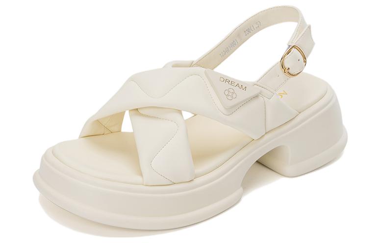 (W) Aokang Leather Sandals 'Fashion Open Toe Beige' 圖 3