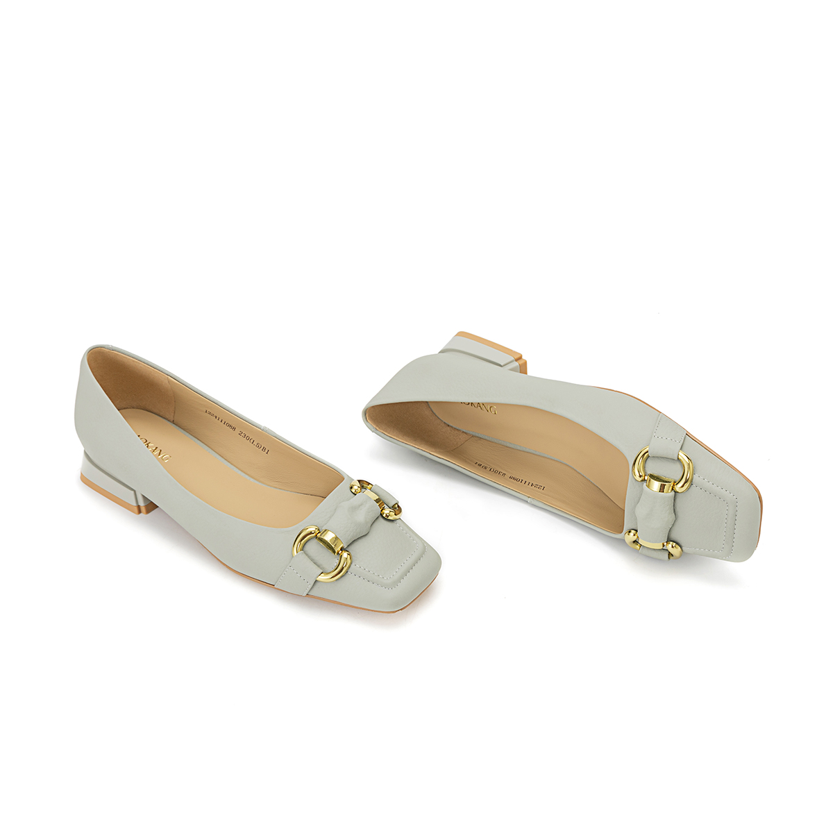 (W) Aokang Leather Slip-On 'Grey Green' 圖 4