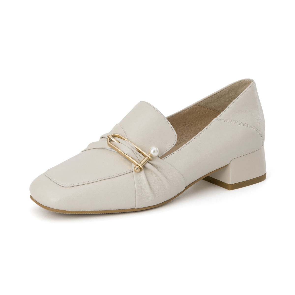 (W) Aokang Leather Square-Toe 'Metallic Beige' 圖 2
