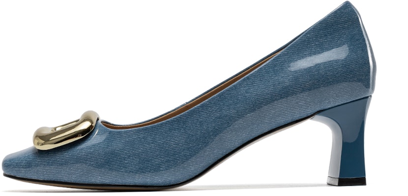 (Women) Aokang Leather Square Toe Slip-On Chunky Heel 5.5cm 'Comfort' 1234211053 6
