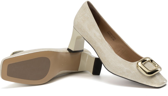 (Women) Aokang Leather Square Toe Slip-On Chunky Heel 5.5cm 'Comfort' 1234211053 Details for (Women) Aokang Leather Square Toe Slip-On Chunky Heel 5.5cm 'Comfort' 1234211053