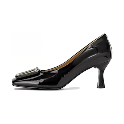 (W) Aokang Leather Stiletto High Heels 'Black Elegance'