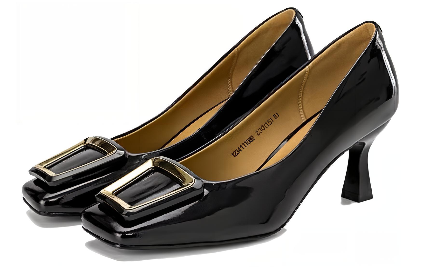 (W) Aokang Leather Stiletto High Heels 'Black Elegance' 圖 4