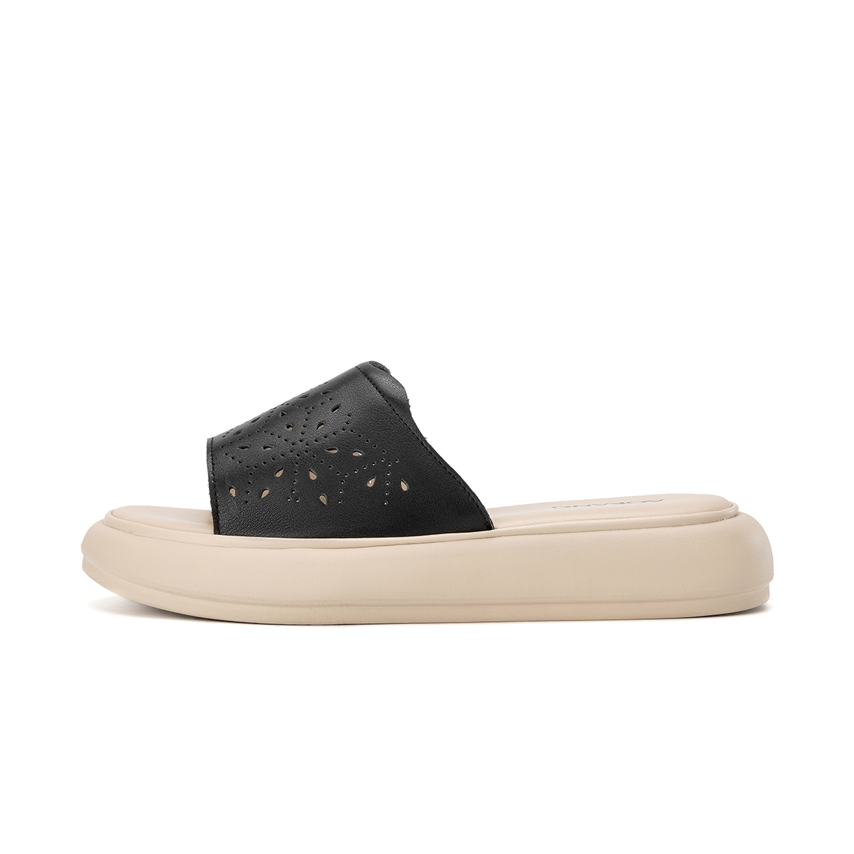 (W) Aokang Leather Thick Sole Cut-Out Slide 'One Strap' 圖 2