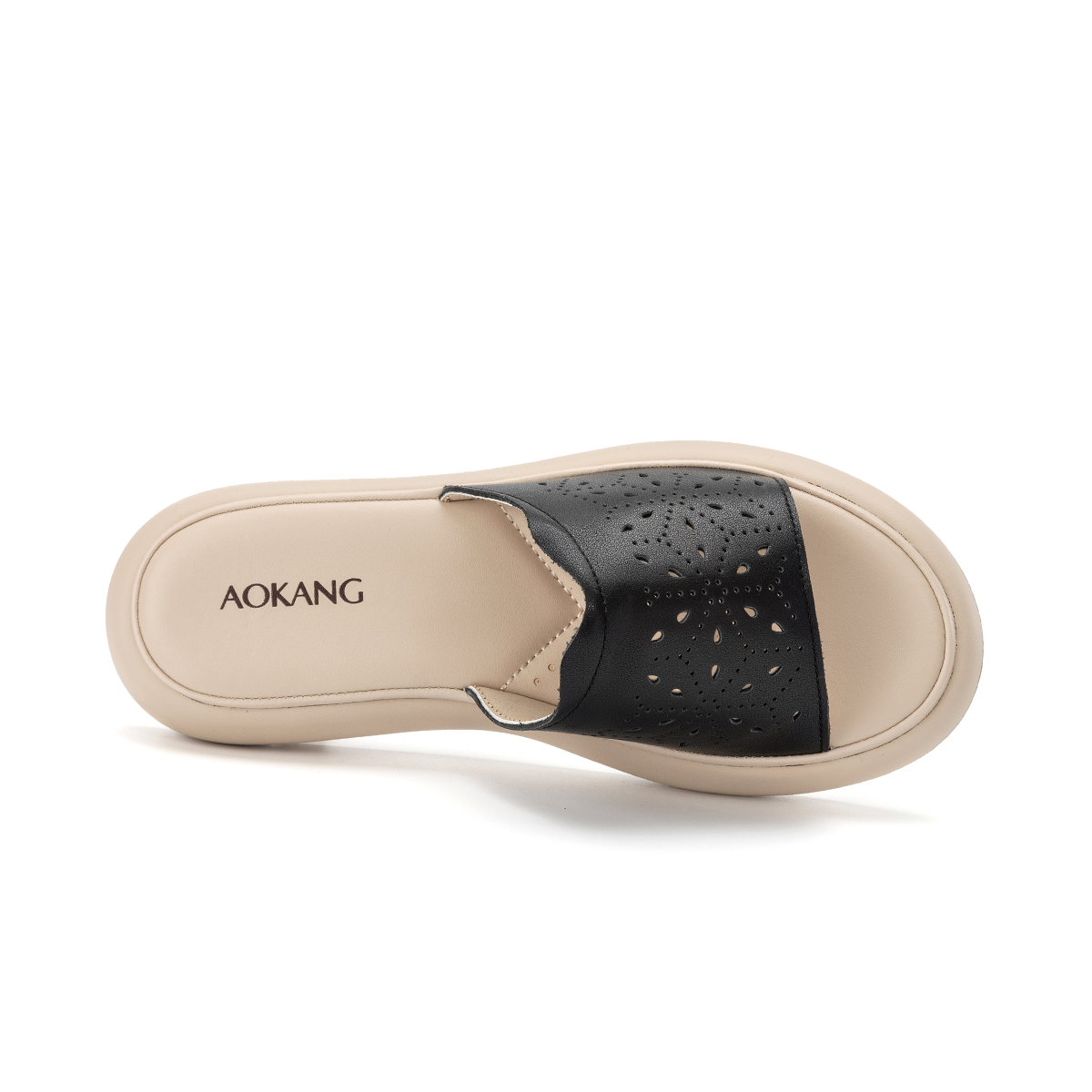 (W) Aokang Leather Thick Sole Cut-Out Slide 'One Strap' 圖 5
