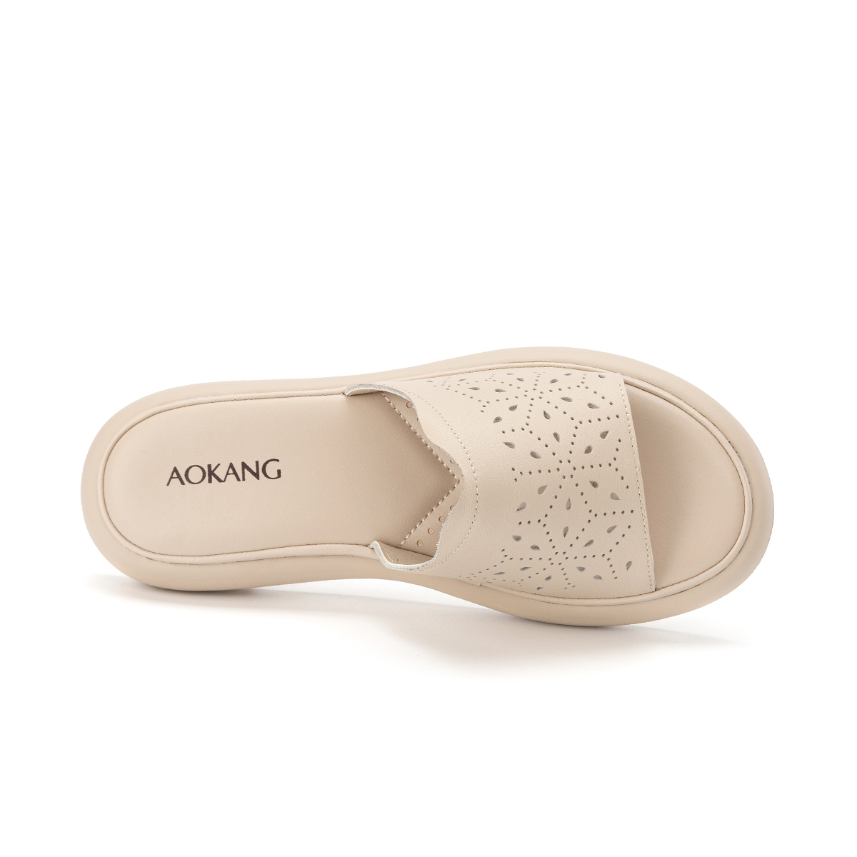(W) Aokang Leather Thick Sole Cut-Out Slide 'One Strap' 圖 9