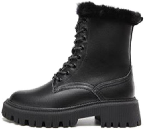 women-aokang-leather-thick-sole-round-toe-mid-calf-martin-boot-black-1214013037