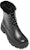 (W) But Martin Kulit Aokang Tapak Tebal Hujung Bulat Mid-Calf 'Hitam' 1214013037