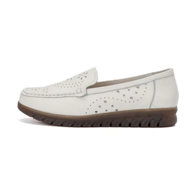 (W) Aokang Leather Toe Cap Slip-On 'Beige'