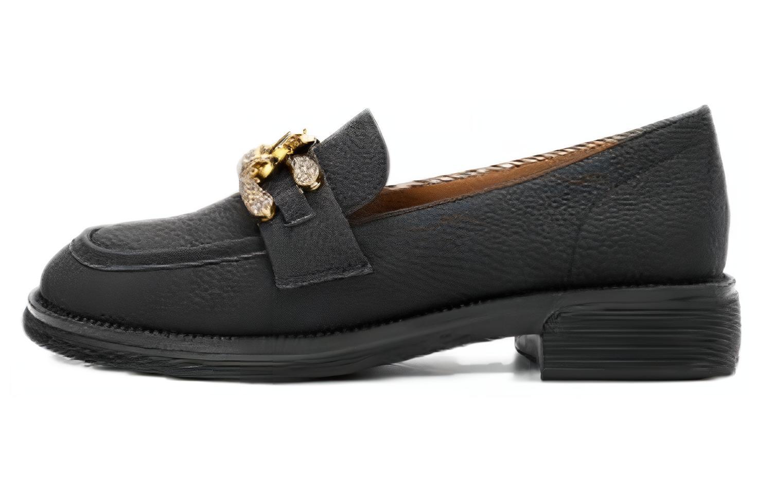 (Women) Aokang Loafer 'Black Artistic Casual' 1224414056