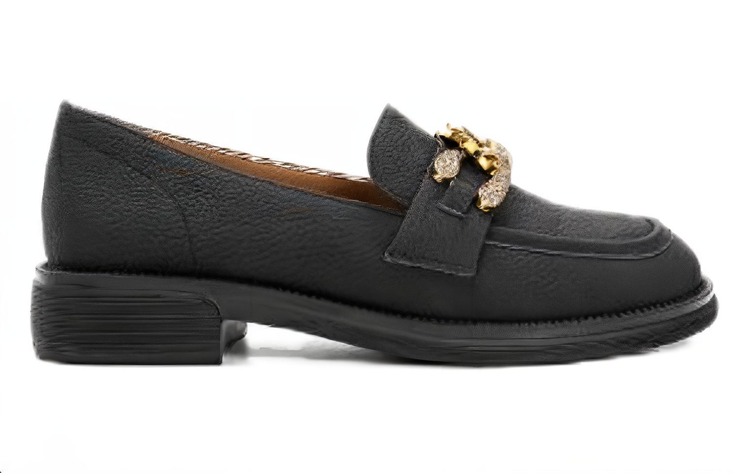 Order (W) 奥康黑色艺术休闲乐福鞋 1224414056