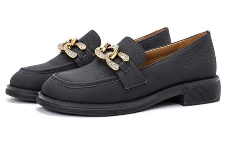 Lookbook (W) 奥康黑色艺术休闲乐福鞋 1224414056