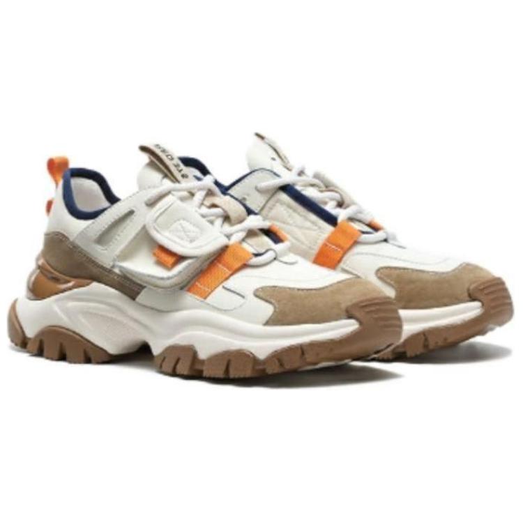 Shop 奧康AOKANG 百搭系帶時尚休閒 低幫 老爹鞋 女款 米卡其色