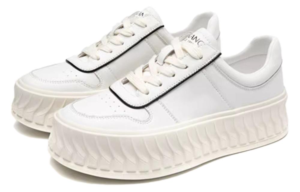 Lookbook 奧康AOKANG 時尚潮流 防滑減震 低幫 板鞋 女款 白色