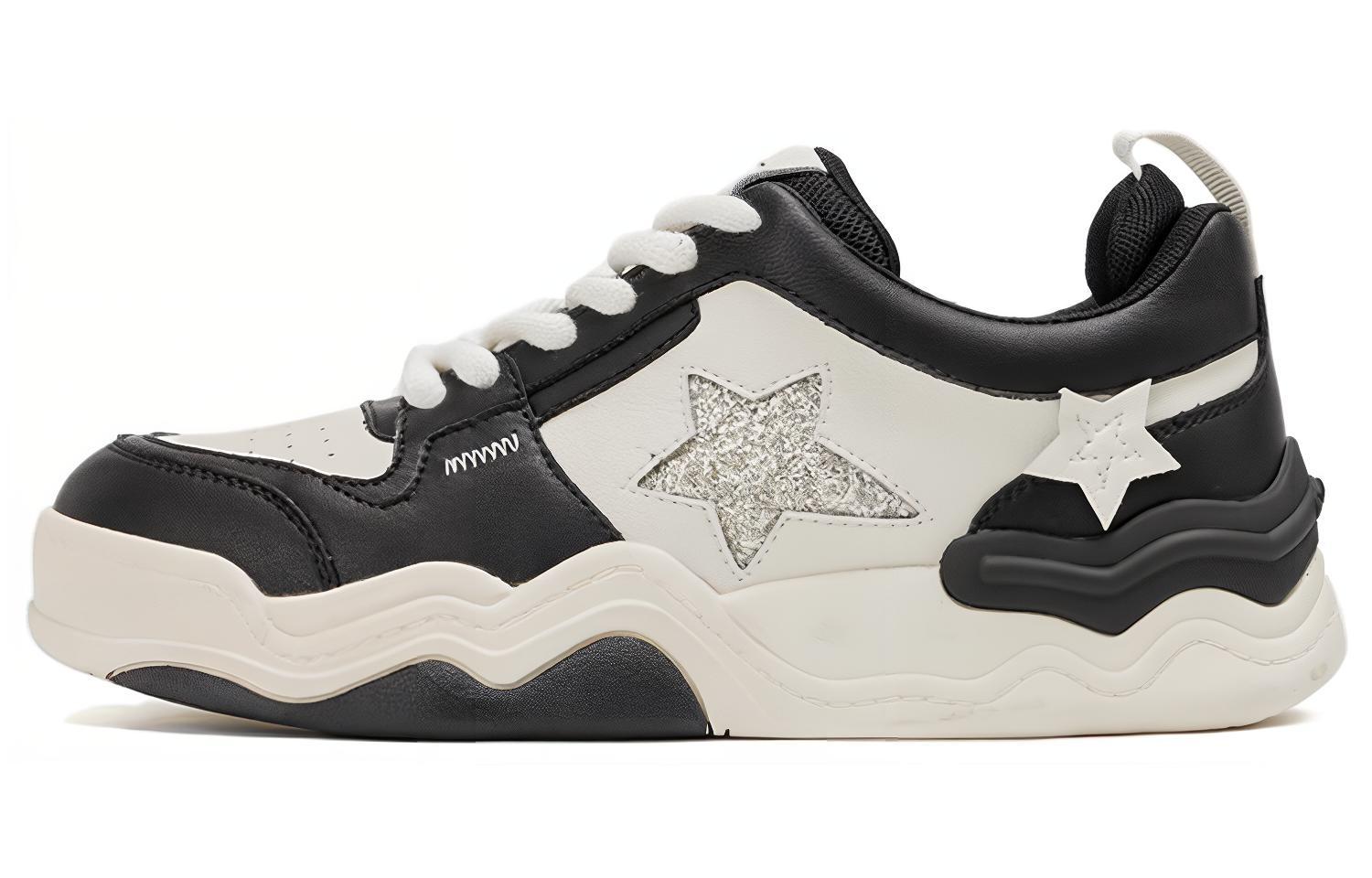 (W) Aokang Low-Top Lace-Up Sneakers 'Beige Black'