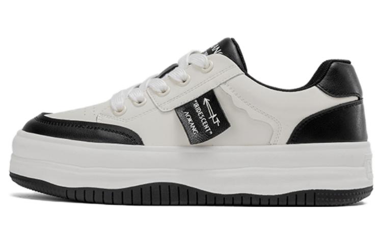 (Women) Aokang Low-Top Platform Sneakers 'Black and White' 1234422026