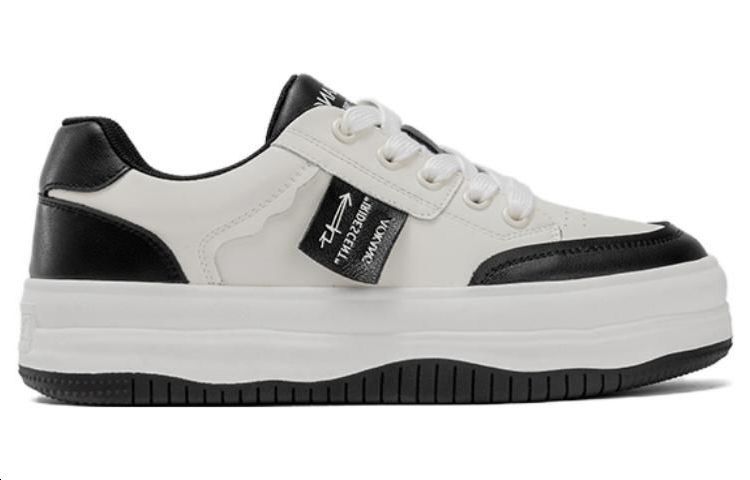 Order 奧康AOKANG 厚底休閒時尚 低幫 板鞋 4.5cm 女款 黑白色