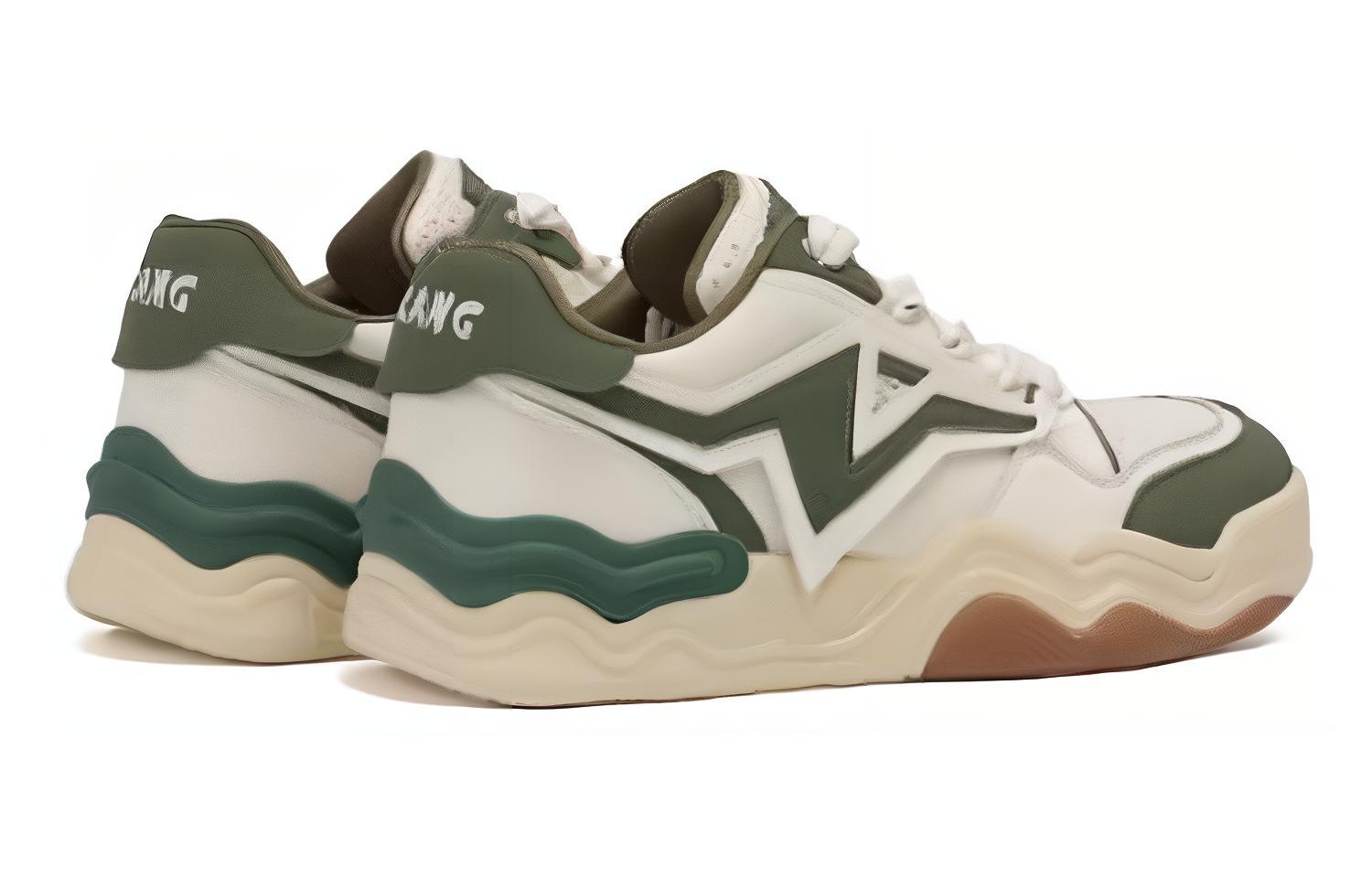 (W) Aokang Low-Top Skate Shoes 'Cream Green Lightning' 圖 2