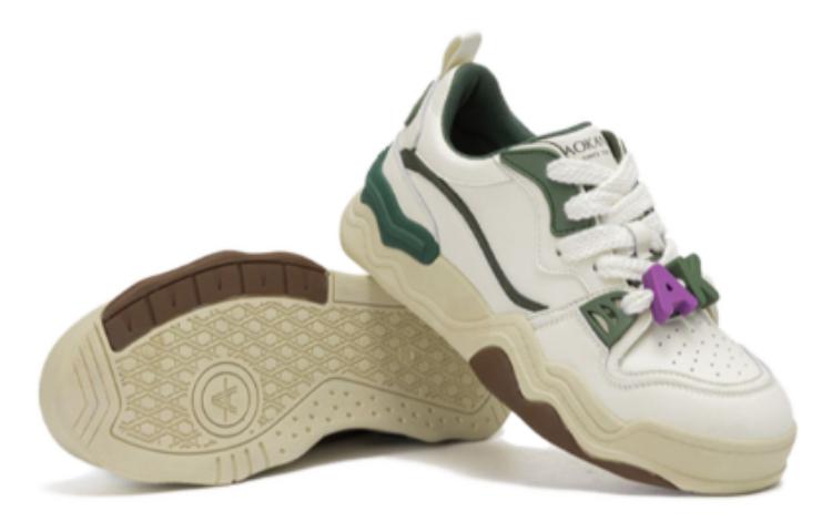 (W) Aokang Low-Top Sneakers 'Beige Green Colorblock' 圖 4