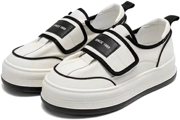 (W) AOKANGベロクロローカットスニーカー (ベージュ/黒) 1234322073 Shop (W) AOKANGベロクロローカットスニーカー (ベージュ/黒) 1234322073