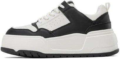 (Women) Aokang Low Top Leather Sneakers 'Beige Black' 1234422081 (Women) Aokang Low Top Leather Sneakers 'Beige Black' 1234422081