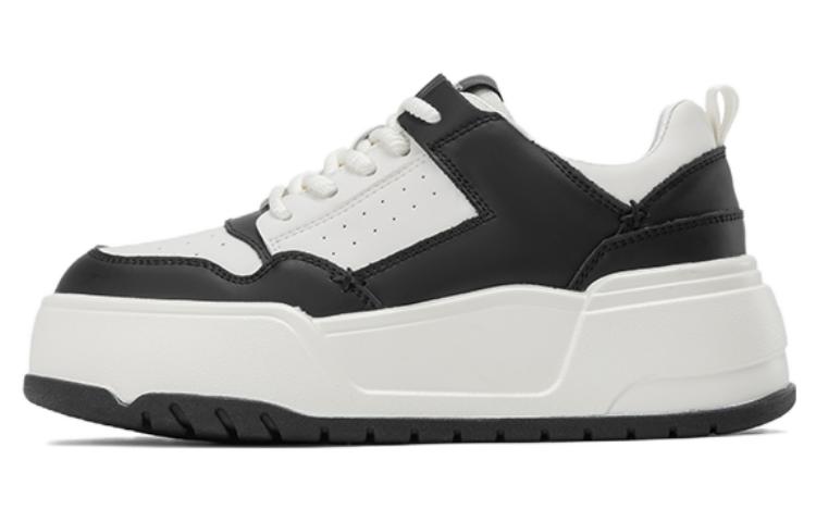 (Women) Aokang Low Top Leather Sneakers 'Beige Black' 1234422081