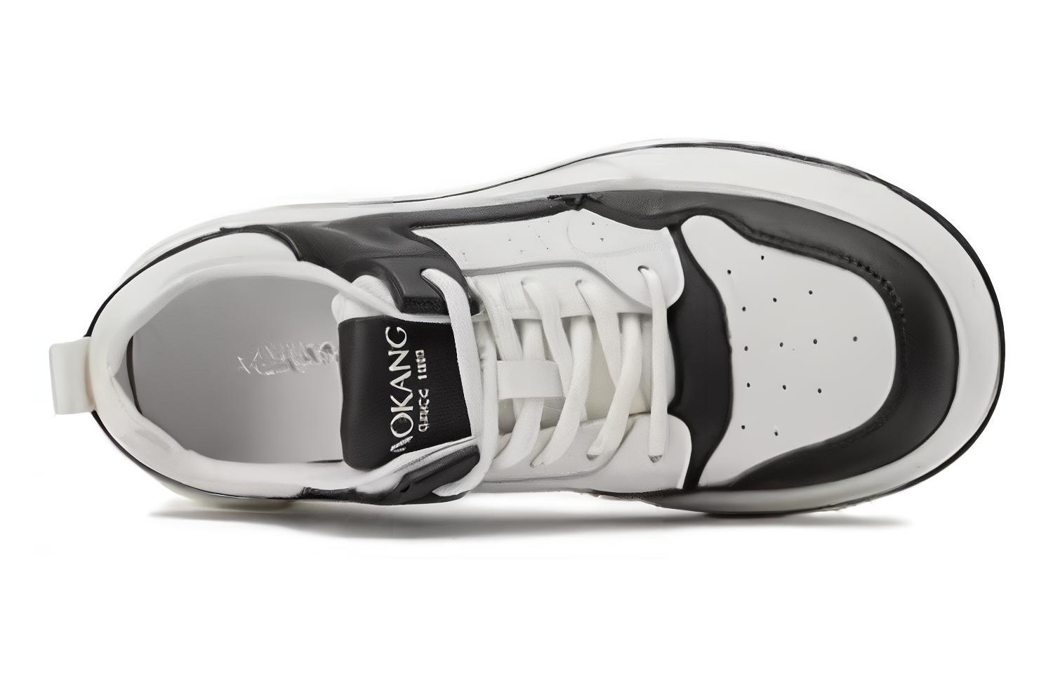 Lookbook (W) AOKANG ベージュ/黒 ローカットレザースニーカー 1234422081