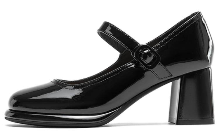 Buy (W) Aokang Mary Jane 'Tacón Grueso Negro de Moda Elegante' 1234211089