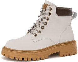 (Women) Aokang Mid-Calf Martin Boots 'Fashion Strap Beige' 1224913008 (Women) Aokang Mid-Calf Martin Boots 'Fashion Strap Beige' 1224913008