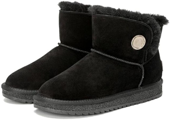 奧康AOKANG 頭層牛皮 耐磨減震 舒適時尚 中筒 雪地靴 女款 黑 Lookbook 奧康AOKANG 頭層牛皮 耐磨減震 舒適時尚 中筒 雪地靴 女款 黑