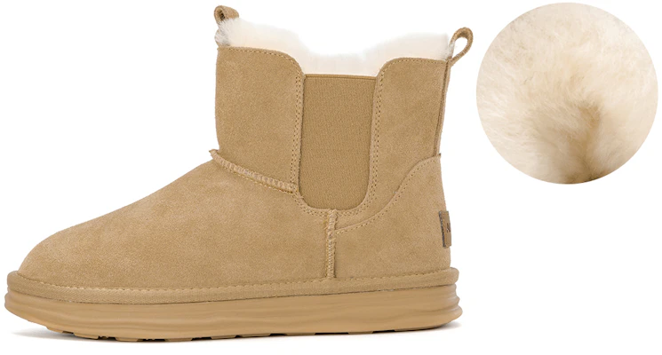 (Women) Aokang Mid-Calf Snow Boots 'Warm Camel Suede' 1224021029 Buy (Women) Aokang Mid-Calf Snow Boots 'Warm Camel Suede' 1224021029