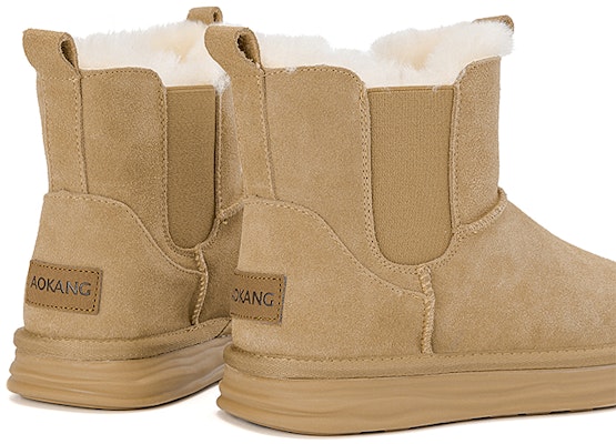 (Women) Aokang Mid-Calf Snow Boots 'Warm Camel Suede' 1224021029 Purchase (Women) Aokang Mid-Calf Snow Boots 'Warm Camel Suede' 1224021029