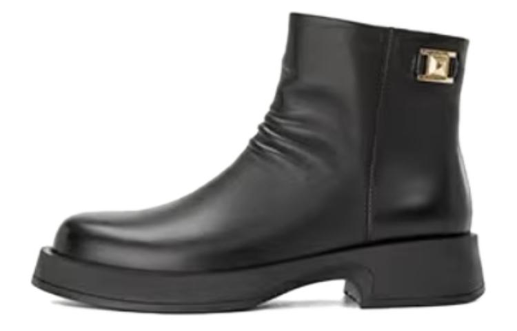 (Women) Aokang Mid-Cut Chelsea Boot 'Casual Black Business' 1224014000