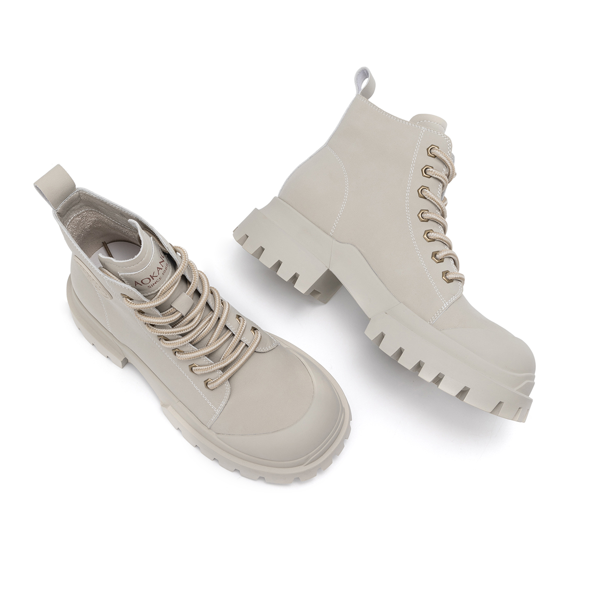 (W) Aokang Mid-Cut Retro Martin Boots 'Thick Sole Versatile' 圖 14