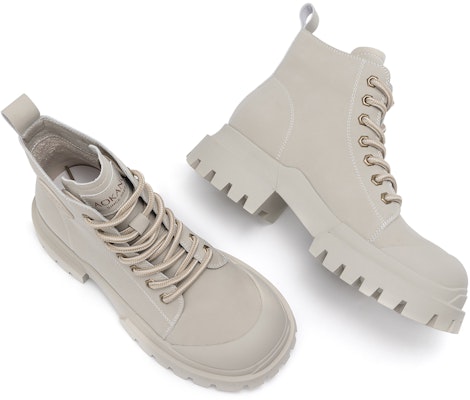 奧康AOKANG 皮革 復古厚底百搭 中筒 馬丁靴 5cm 女款 6