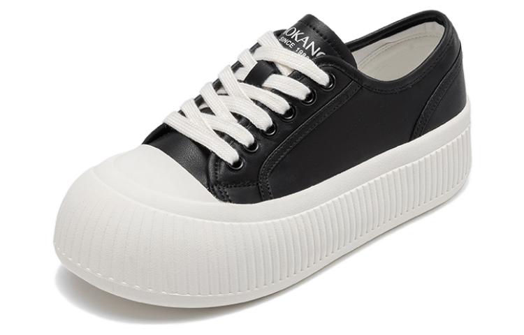 (W) Aokang Mid-Top Lace-Up Sneaker 'Black'