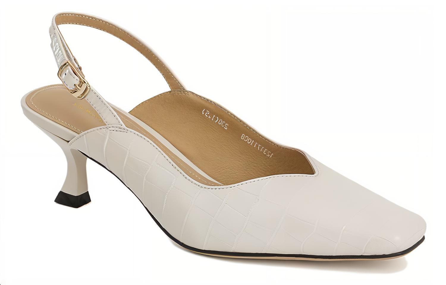 (W) Aokang Pointed Toe CMFT Buckle Stiletto 'Beige' 圖 2