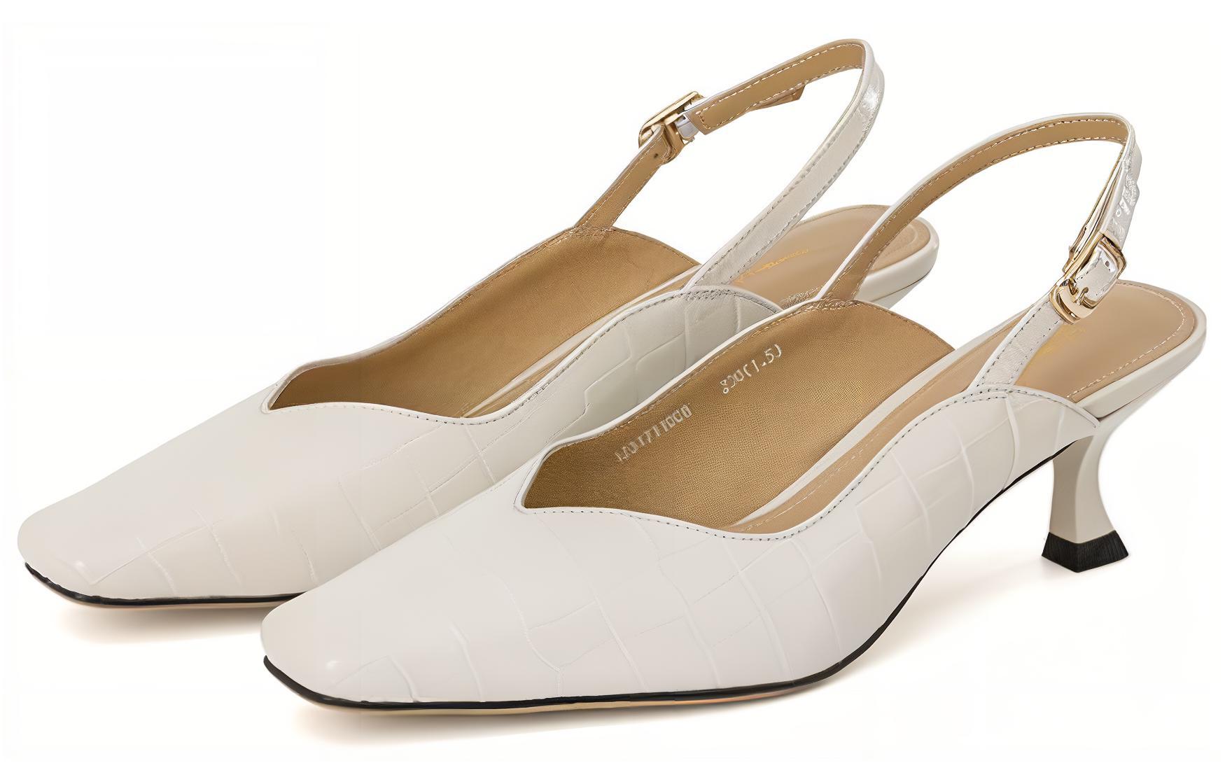 (W) Aokang Pointed Toe CMFT Buckle Stiletto 'Beige' 圖 3
