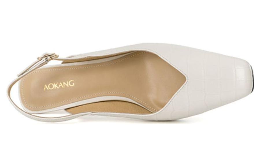 (W) Aokang Pointed Toe CMFT Buckle Stiletto 'Beige' 圖 5