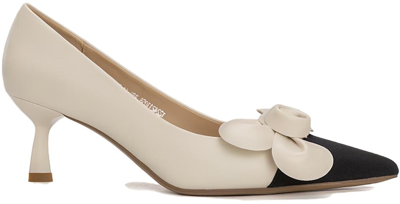 (Women) Aokang Pointed Toe Slip-On Stiletto 'Beige Black' 1224211058 Order (Women) Aokang Pointed Toe Slip-On Stiletto 'Beige Black' 1224211058