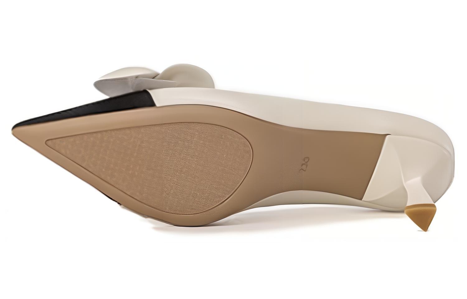 Purchase 奧康AOKANG PU 尖頭套腳 細跟 高跟鞋 女款 米黑色